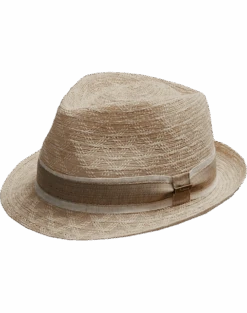Biltmore Braided Cloth Fedora, Khaki Tan
