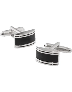Pronto Uomo Cufflinks, Black Onyx & Silver
