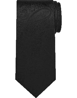 Pronto Uomo Narrow Tie, Tonal Black Paisley
