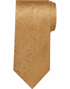 Pronto Uomo Narrow Tie, Tonal Gold Paisley