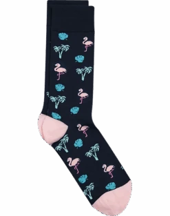 Egara Socks, Navy Flamingo