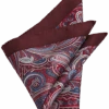 Joseph Abboud Pocket Square, Burgundy Paisley