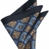 Joseph Abboud Silk Pocket Square, Navy Square Medallion -Male Clothing Store MW40 8WKD 01 JOSEPH ABBOUD NAVY MAIN