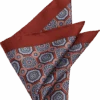 Joseph Abboud Silk Pocket Square, Rust Medallion -Male Clothing Store MW40 8WKF 47 JOSEPH ABBOUD RUST MAIN