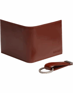 Calvin Klein RFID Slimfold Extra Capacity Leather Wallet With Key Fob, Brown