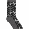 Egara Socks, Black Geo Print -Male Clothing Store MW40 8WTP 22 EGARA CHARCOAL HTHR MAIN