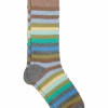 Egara Socks, Heathered Tan Stripes