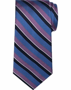 Pronto Uomo Narrow Tie, Purple Stripe