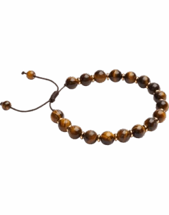 Pronto Uomo Tiger Eye & Gunmetal Bracelet, Brown