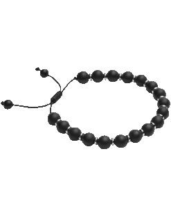 Pronto Uomo Black Onyx & Silver Bracelet
