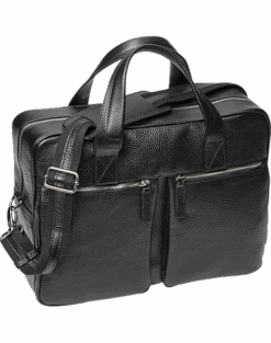 Joseph Abboud Pebbled Briefcase, Black