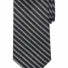 Calvin Klein Narrow Tie, Silver-Gray And Black Stripe -Male Clothing Store MW40 8X0X 02 CALVIN KLEIN BLACK MAIN