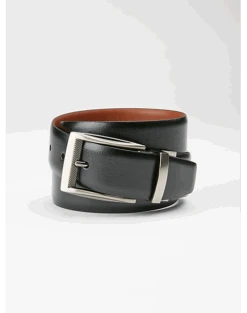 Joseph Abboud Feather Edge Reversible Belt, Black