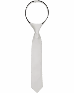 Egara Boys Zipper Tie, White