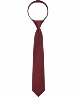 Egara Boys Zipper Tie, Burgundy