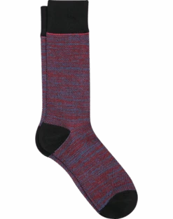 Egara Blue And Red Sketched Stripe Socks, 1 Pair
