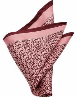 Pronto Uomo Pocket Square, Burgundy Square And Dot