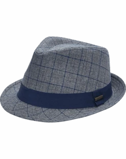 Biltmore Fedora, Gray Plaid
