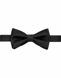 Pronto Uomo Pre-Tied Bow Tie, Black Textured