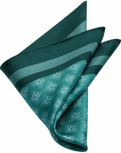 Joseph Abboud Pocket Square, Green Medallion
