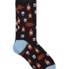 Egara Socks, Black Whiskey Barrels And Glasses -Male Clothing Store MW40 8XYF 02 EGARA BLACK MAIN
