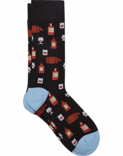 Egara Socks, Black Whiskey Barrels And Glasses