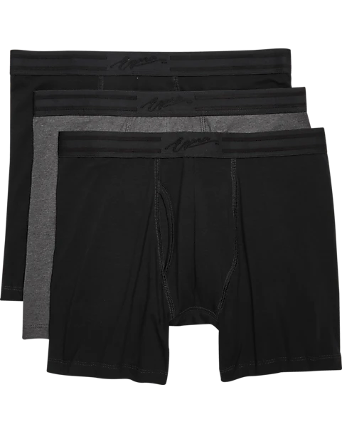 Egara Slim Fit Boxer Briefs, 3-Pack, Black & Gray 3 Egara Slim Fit Boxer Briefs, 3-Pack, Black & Gray