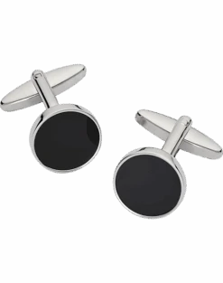 Pronto Uomo Black Onyx Round Cufflinks