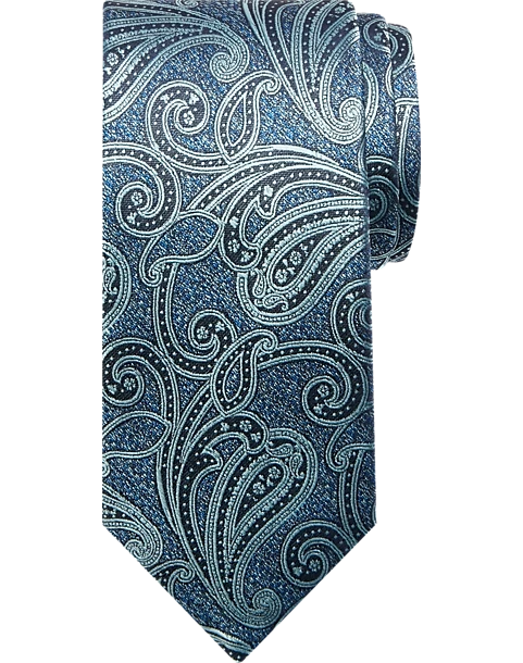 Michael Strahan Narrow Tie, Blue Paisley 3 Michael Strahan Narrow Tie, Blue Paisley