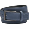 Egara Feather Edge 32mm Faux Leather Belt, Blue -Male Clothing Store MW40 8Y69 01 EGARA BLUE MAIN