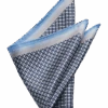 Pronto Uomo Pocket Square, Blue Check -Male Clothing Store MW40 8Y82 04 PRONTO UOMO BLUE MAIN