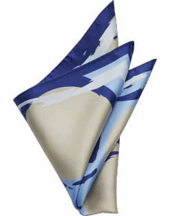 Pronto Uomo Pocket Square, Blue Abstract