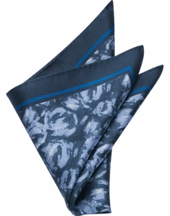 Joseph Abboud Pocket Square, Navy Abstract Swirls
