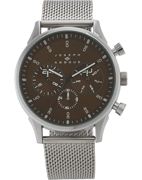 Joseph Abboud Watch, Silver & Brown 3 Joseph Abboud Watch, Silver & Brown