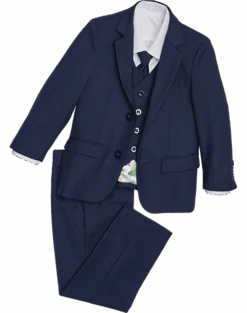 Peanut Butter Collection Slim Fit Toddlers Tuxedo, Navy