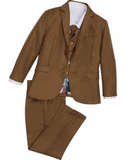 Peanut Butter Collection Slim Fit Toddlers Tuxedo, Brown